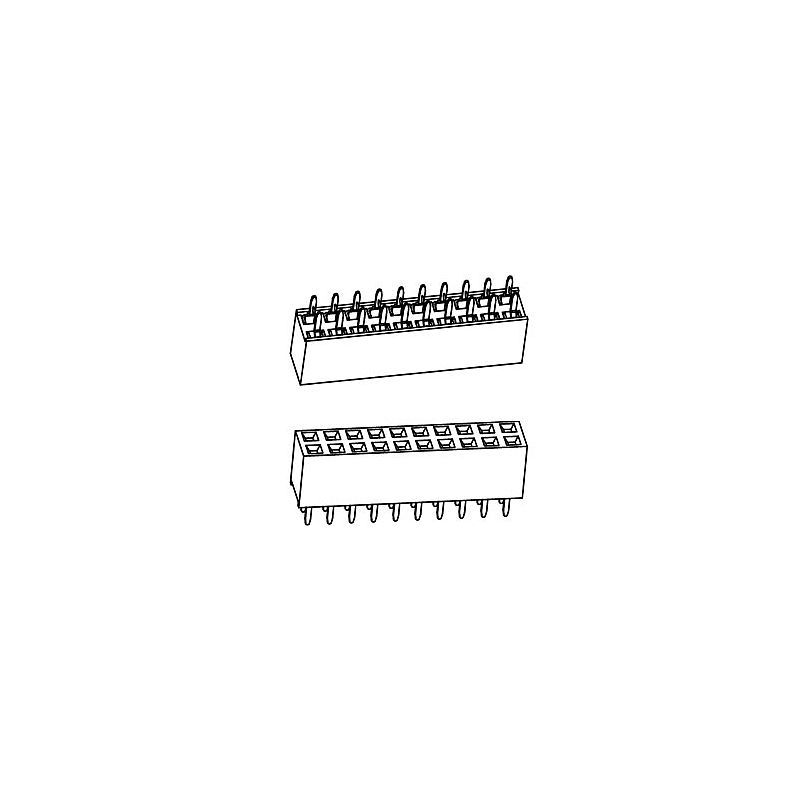 PH2.54*H7.1mm Female Header Double row U-Type Straight series